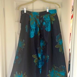 Anthropologie blue floral skirt